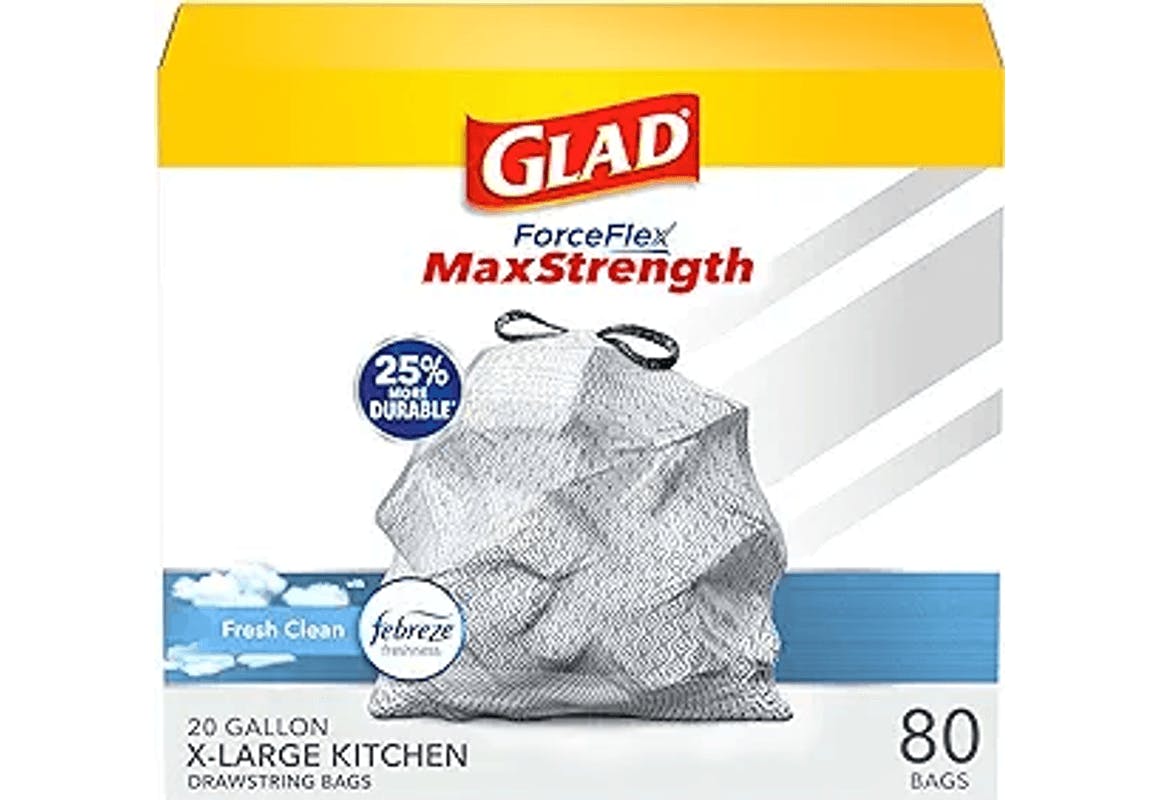 2 Glad ForceFlex Plus Trash Bags