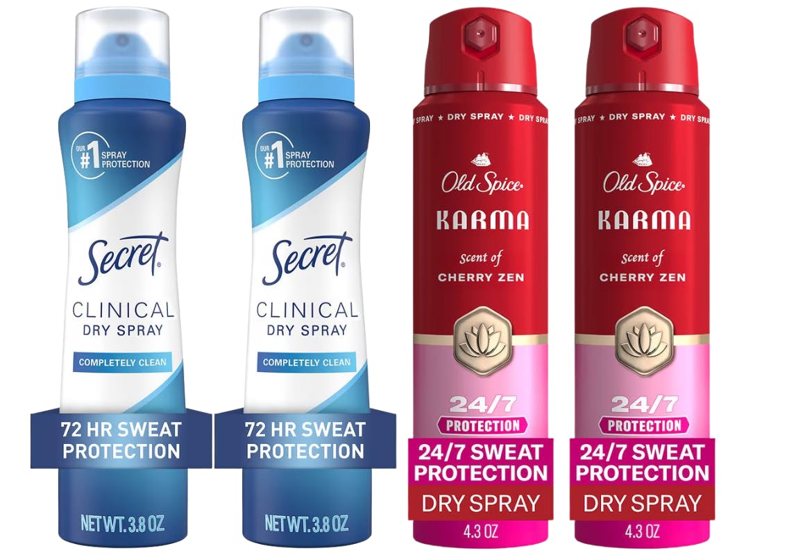 2 Secret + 2 Old Spice Sprays