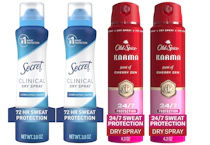 2 Secret + 2 Old Spice Sprays