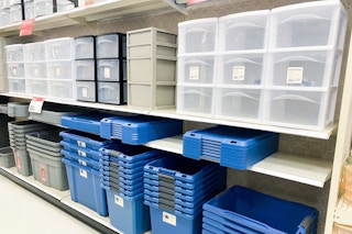 Assorted storage carts in a target aisle