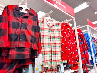 kids' pajama sets sitting on a target shelf