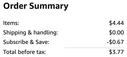 an amazon order summary ending in $3.77