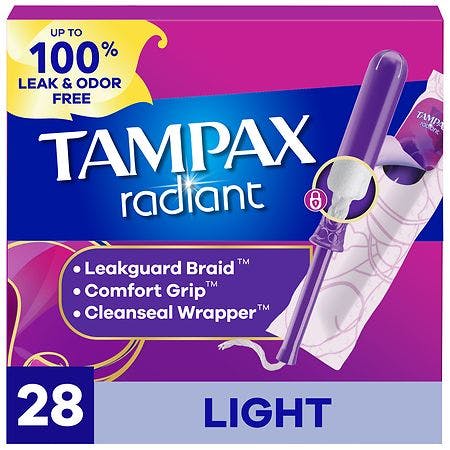 2 Tampax Radiant Tampons