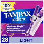 2 Tampax Radiant Tampons