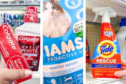 Top 30 Couponing Deals: $0.28 Cat Food, Free Toothpaste, Free Stain Remover card image