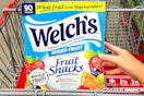 welch's fruit snacks in a costco shopping cart