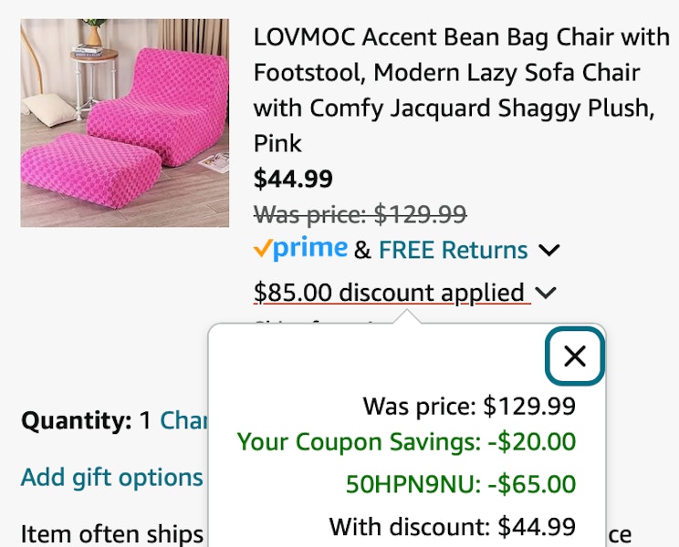 Bean Bag Chair with Ottoman