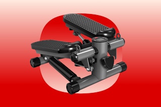 A black and grey stepper