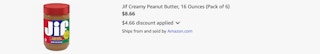 Amazon Jif Creamy Peanut Butter 2025