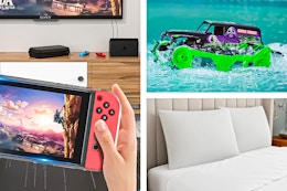 Nintendo Switch Controller, Monster Jam toy & pillow set