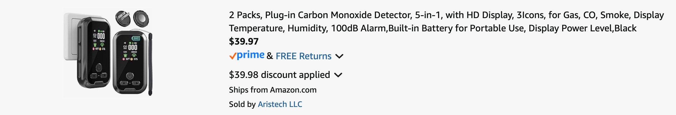 Amazon Plug-In Carbon Monoxide Detectors 2025 2