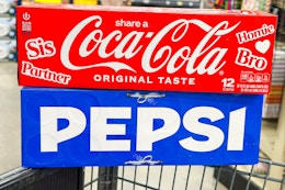 pepsi coca cola in shopping cart