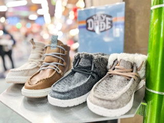 hey dude shoe display in store