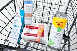 shopping cart with beauty items