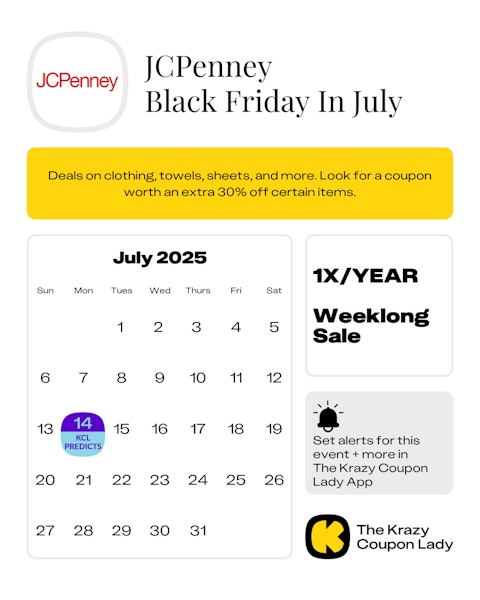 JCPenney Black Friday in July 2025 Sale date