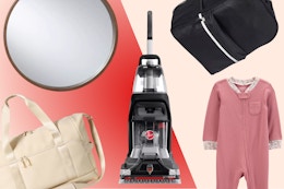 threshold mirror, dealworthy backpack, Hoover carpet cleaner, Carter's sleep and play, Champion duffel bag