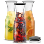 JoyJolt Hali Glass Carafe 3-Pack