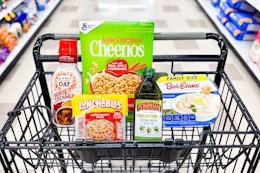 meijer groceries in a shopping cart