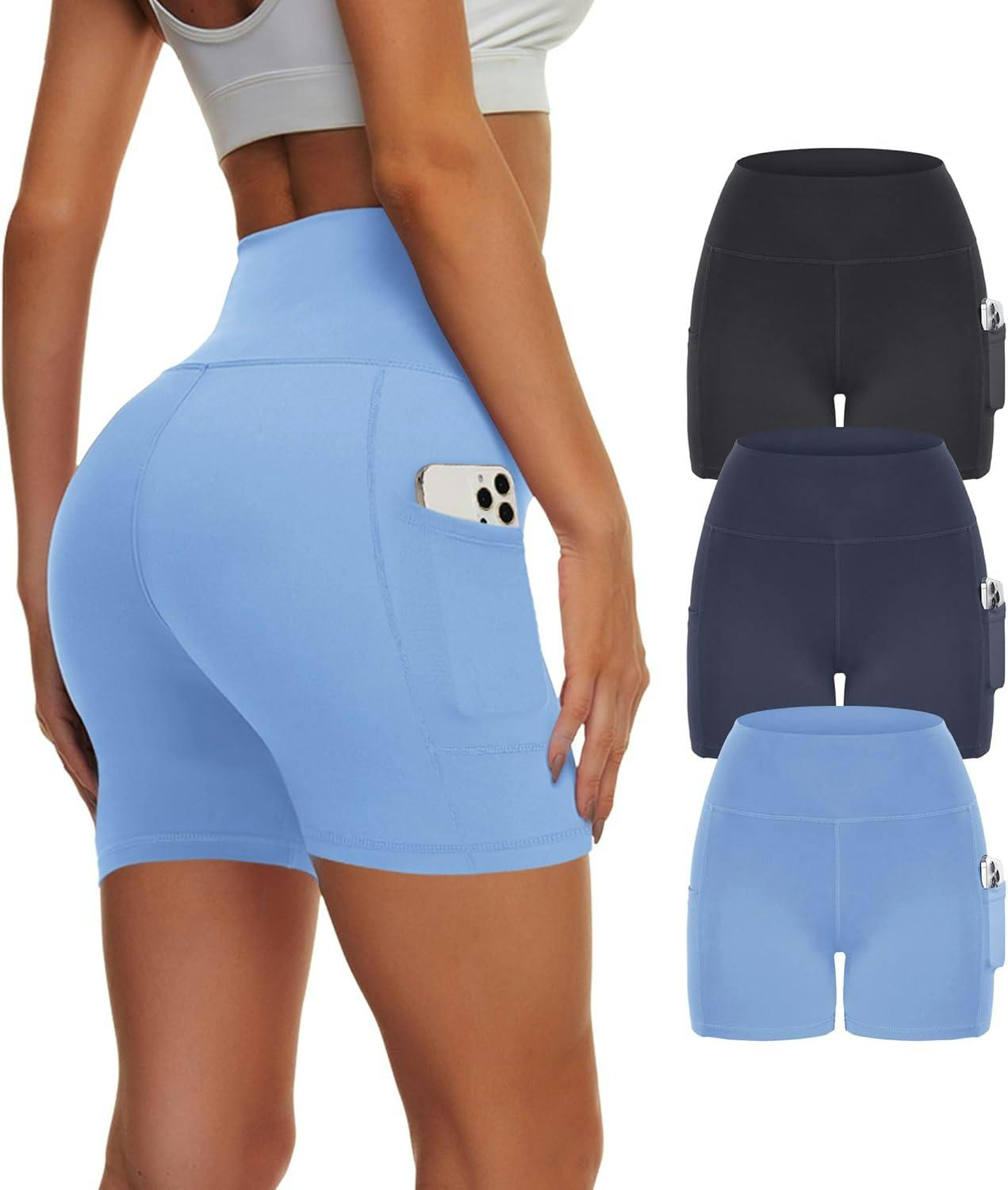 Women's Biker Yoga Shorts 3-Pack
