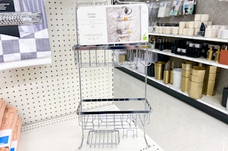 threshold shower caddy on target shelf