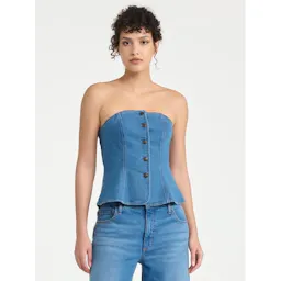Women's Buttoned Tube Top