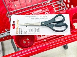 a pair of fiskars scissors on target cart