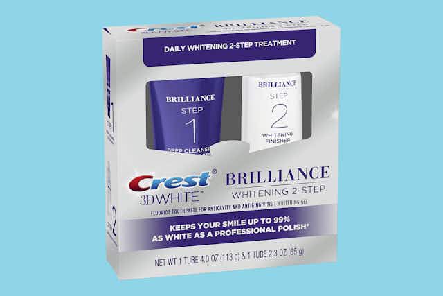 Crest 3D White Brilliance 2-Step Kit, as Low as $7.65 on Amazon card image
