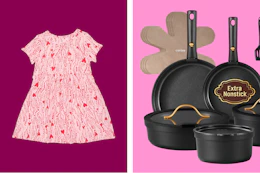toddler dress and black Carote cookware