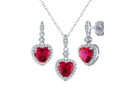 Yes, Please Red Ruby Heart Set