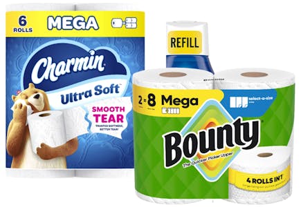 2 Bounty + 2 Charmin