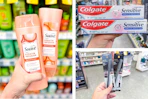 walgreens suave, colgate, l'oreal 3-photo collage