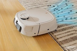 robot vacuum on hardwood floor