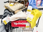 yellow clearance sticker items in a tjmaxx cart