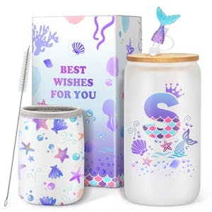 Monogrammed Initial Glass Cup