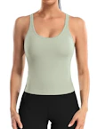 Women's Ribbed Workout Crop Tank Top