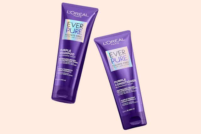 L’Oreal Paris Purple Shampoo and Conditioner Set, as Low as $12 on Amazon card image