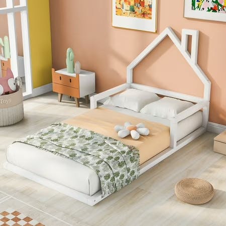 Kids' Twin Wood Floor Bed