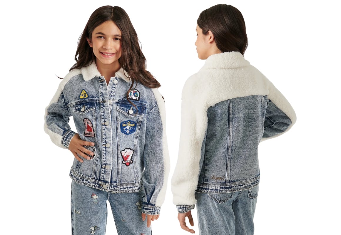 Justice Kids' Snoopy Denim Jacket
