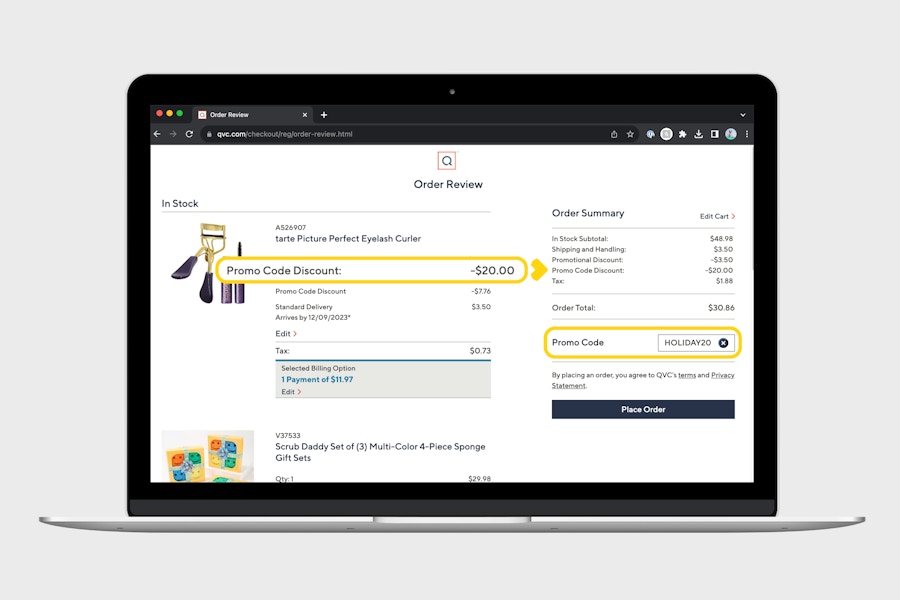 qvc-promo-code-discount-20-dollars-off-holiday-checkout-graphic