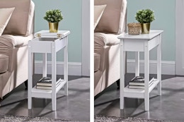Score This End Table With Built-in Storage for $43 at the Home Depot card image