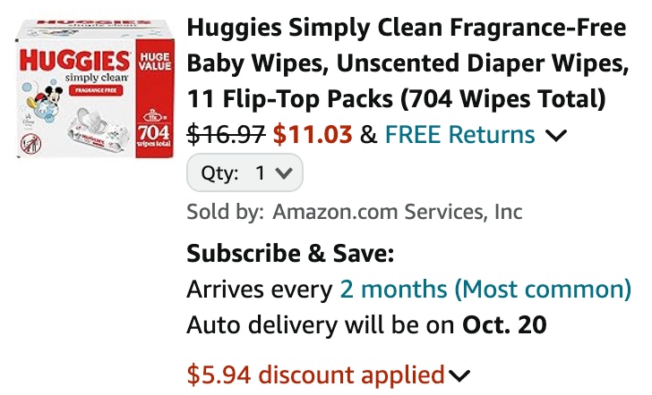 Huggies cart