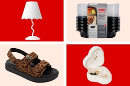 4 Target Bestsellers: lamp, rubbermaid food storage, women's sandals & jewelry storage bag 