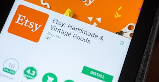 etsy app displayed on a tablet