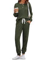 Ekouaer Women's Knit Lounge Set