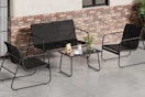 GarveeLife 4Pcs Textilene Conversation Set on a concrete patio.