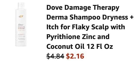 Dove shampoo Amazon receipt