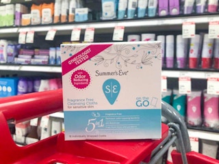 summer's eve wipes on a target cart