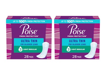 2 Poise Pads or Liners