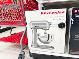 kitchenaid bowl lift-stand mixers on a target shelf