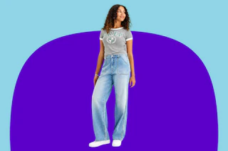 Stock image of a woman wearing a pair of women's jeans